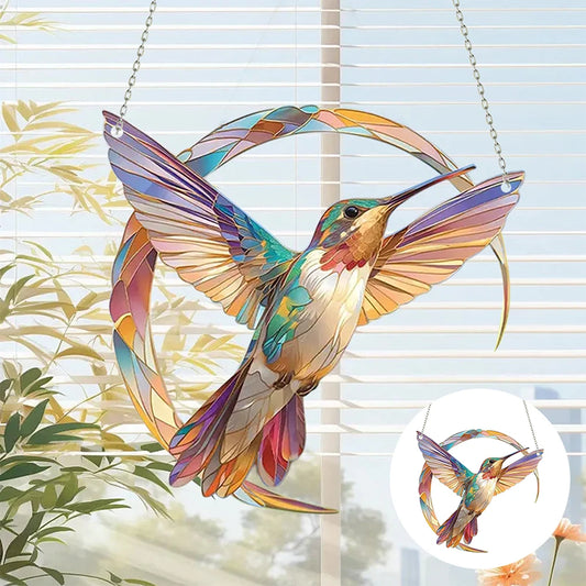 Joyful Hummingbird Suncatcher Decor